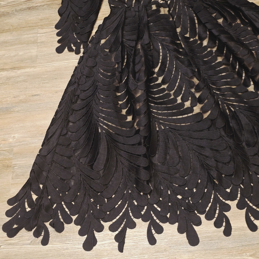 BHLDN Black Leaf Pattern Dress - Picture 6 of 16